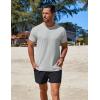 COOFANDY Mens Swim Shirt Short Sleeve UPF 50+ Sun Protection Shirt Rah Guard Athletic Quick Dry T Shirts(Light Grey)
