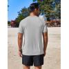 COOFANDY Mens Swim Shirt Short Sleeve UPF 50+ Sun Protection Shirt Rah Guard Athletic Quick Dry T Shirts(Light Grey)