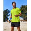 COOFANDY Mens Swim Shirt Short Sleeve UPF 50+ Sun Protection Shirt Rah Guard Athletic Quick Dry T Shirts(Lime Green)