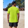 COOFANDY Mens Swim Shirt Short Sleeve UPF 50+ Sun Protection Shirt Rah Guard Athletic Quick Dry T Shirts(Lime Green)