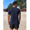 COOFANDY Mens Swim Shirt Short Sleeve UPF 50+ Sun Protection Shirt Rah Guard Athletic Quick Dry T Shirts(Mightnight Blue)