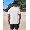 COOFANDY Mens Swim Shirt Short Sleeve UPF 50+ Sun Protection Shirt Rah Guard Athletic Quick Dry T Shirts(White)