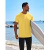 COOFANDY Mens Swim Shirt Short Sleeve UPF 50+ Sun Protection Shirt Rah Guard Athletic Quick Dry T Shirts(Yellow)