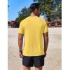 COOFANDY Mens Swim Shirt Short Sleeve UPF 50+ Sun Protection Shirt Rah Guard Athletic Quick Dry T Shirts(Yellow)