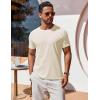 COOFANDY Men’s T Shirt Short Sleeve Crew Neck T-Shirt Casual Summer Classic Basic Tee Shirts(Beige)