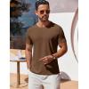COOFANDY Men’s T Shirt Short Sleeve Crew Neck T-Shirt Casual Summer Classic Basic Tee Shirts(Brown)