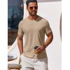 COOFANDY Men’s T Shirt Short Sleeve Crew Neck T-Shirt Casual Summer Classic Basic Tee Shirts(Khaki)