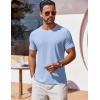 COOFANDY Men’s T Shirt Short Sleeve Crew Neck T-Shirt Casual Summer Classic Basic Tee Shirts(Light Blue)