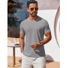COOFANDY Men’s T Shirt Short Sleeve Crew Neck T-Shirt Casual Summer Classic Basic Tee Shirts(Light Grey)