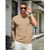 COOFANDY Men’s T Shirt Short Sleeve Crew Neck T-Shirt Casual Summer Classic Basic Tee Shirts(Light Khaki)