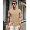 COOFANDY Men’s T Shirt Short Sleeve Crew Neck T-Shirt Casual Summer Classic Basic Tee Shirts(Light Khaki)