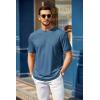 COOFANDY Men’s T Shirt Short Sleeve Crew Neck T-Shirt Casual Summer Tshirt Classic Basic Tee Shirt(Dark Blue)