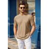 COOFANDY Men’s T Shirt Short Sleeve Crew Neck T-Shirt Casual Summer Tshirt Classic Basic Tee Shirt(Light Khaki)