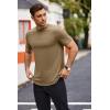 COOFANDY Mens T Shirts Casual Short Sleeve Cotton Tee Shirts Hipster Hip Hop Longline T-Shirt Basic Summer Tops(One Piece- Khaki)