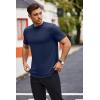 COOFANDY Mens T Shirts Casual Short Sleeve Cotton Tee Shirts Hipster Hip Hop Longline T-Shirt Basic Summer Tops(One Piece- Navy Blue)
