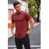 COOFANDY Mens T Shirts Casual Short Sleeve Cotton Tee Shirts Hipster Hip Hop Longline T-Shirt Basic Summer Tops(One Piece- Wine Red)