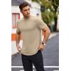COOFANDY Mens T Shirts Casual Short Sleeve Cotton Tee Shirts Hipster Hip Hop Longline T-Shirt Basic Summer Tops(Two Pack- Black + Light Khaki)