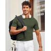 COOFANDY Men’s T- Shirts Casual Short Sleeve Crewneck Shirts Solid Textured Knit Pullover Tees(Army Green)