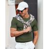 COOFANDY Men’s T- Shirts Casual Short Sleeve Crewneck Shirts Solid Textured Knit Pullover Tees(Army Green)