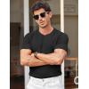 COOFANDY Men’s T- Shirts Casual Short Sleeve Crewneck Shirts Solid Textured Knit Pullover Tees(Black)