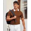 COOFANDY Men’s T- Shirts Casual Short Sleeve Crewneck Shirts Solid Textured Knit Pullover Tees(Caramel)