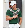 COOFANDY Men’s T- Shirts Casual Short Sleeve Crewneck Shirts Solid Textured Knit Pullover Tees(Green)