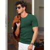 COOFANDY Men’s T- Shirts Casual Short Sleeve Crewneck Shirts Solid Textured Knit Pullover Tees(Green)