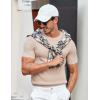 COOFANDY Men’s T- Shirts Casual Short Sleeve Crewneck Shirts Solid Textured Knit Pullover Tees(Khaki)