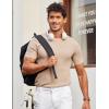 COOFANDY Men’s T- Shirts Casual Short Sleeve Crewneck Shirts Solid Textured Knit Pullover Tees(Khaki)