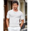 COOFANDY Men’s T- Shirts Casual Short Sleeve Crewneck Shirts Solid Textured Knit Pullover Tees(White)