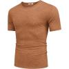 COOFANDY Men’s T Shirts Short Sleeve Soft Crew Neck Lightweight Tee Shirts Casual Summer Basic Tops(Caramel)