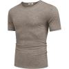 COOFANDY Men’s T Shirts Short Sleeve Soft Crew Neck Lightweight Tee Shirts Casual Summer Basic Tops(Dark Khaki)