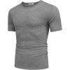 COOFANDY Men’s T Shirts Short Sleeve Soft Crew Neck Lightweight Tee Shirts Casual Summer Basic Tops(Grey)