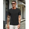 COOFANDY Men’s T Shirts Short Sleeve Soft Crew Neck Lightweight Tee Shirts Casual Summer Basic Tops(W- Black/Black -2 Pack)