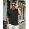 COOFANDY Men’s T Shirts Short Sleeve Soft Crew Neck Lightweight Tee Shirts Casual Summer Basic Tops(W- Black/Black -2 Pack)