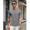 COOFANDY Men’s T Shirts Short Sleeve Soft Crew Neck Lightweight Tee Shirts Casual Summer Basic Tops(W- Black/Grey -2 Pack)