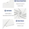 COOFANDY Men’s T Shirts Short Sleeve Soft Crew Neck Lightweight Tee Shirts Casual Summer Basic Tops(W- White/White -2 Pack)
