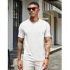 COOFANDY Men’s T Shirts Short Sleeve Soft Crew Neck Lightweight Tee Shirts Casual Summer Basic Tops(W- White/White -2 Pack)
