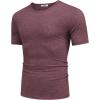 COOFANDY Men’s T Shirts Short Sleeve Soft Crew Neck Lightweight Tee Shirts Casual Summer Basic Tops(Wine Red)