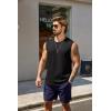 COOFANDY Men’s Tank Top Cotton Workout Sleeveless Muscle T Shirts Casual Summer Tank Shirts(Black/Black (2 Pcs))