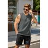 COOFANDY Men’s Tank Top Cotton Workout Sleeveless Muscle T Shirts Casual Summer Tank Shirts(Black/Dark Grey (2 Pcs))
