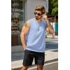 COOFANDY Men’s Tank Top Cotton Workout Sleeveless Muscle T Shirts Casual Summer Tank Shirts(Light Blue(1 Pcs))