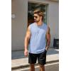 COOFANDY Men’s Tank Top Cotton Workout Sleeveless Muscle T Shirts Casual Summer Tank Shirts(Light Blue(1 Pcs))