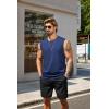 COOFANDY Men’s Tank Top Cotton Workout Sleeveless Muscle T Shirts Casual Summer Tank Shirts(Navy Blue(1 Pcs))