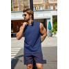 COOFANDY Men’s Tank Top Cotton Workout Sleeveless Muscle T Shirts Casual Summer Tank Shirts(Navy Blue(1 Pcs))