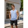 COOFANDY Men’s Tank Top Cotton Workout Sleeveless Muscle T Shirts Casual Summer Tank Shirts(White/Light Blue (2 Pcs))
