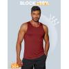 COOFANDY Mens Tank Top UPF 50+ Quick Dry Sleeveless Shirts Summer Workout Muscle T Shirt Cool Swim Beach Top(Black/ Wine Red)