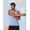 COOFANDY Mens Tank Top UPF 50+ Quick Dry Sleeveless Shirts Summer Workout Muscle T Shirt Cool Swim Beach Top(Light Blue/Army Green)