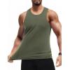 COOFANDY Mens Tank Top UPF 50+ Quick Dry Sleeveless Shirts Summer Workout Muscle T Shirt Cool Swim Beach Top(Light Blue/Army Green)