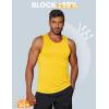 COOFANDY Mens Tank Top UPF 50+ Quick Dry Sleeveless Shirts Summer Workout Muscle T Shirt Cool Swim Beach Top(Yellow/Blue)